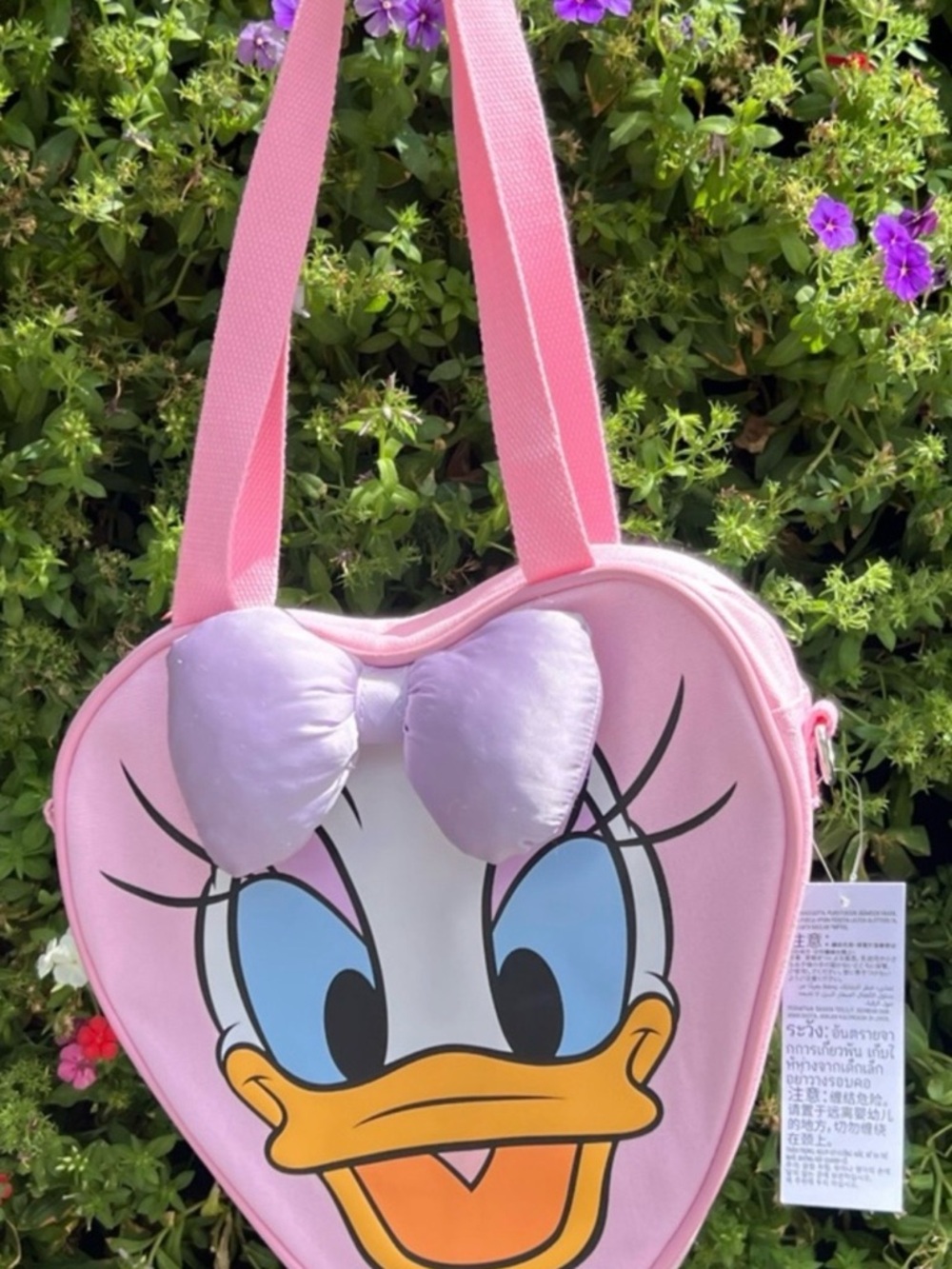 Disney Parks 2026 Daisy Duck Mini Face Heart Tote Crossbody /Shoulder Bag - Picture 7 of 7